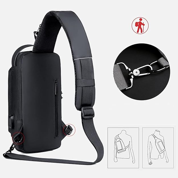 Multifunction Sling Bag Anti-Theft Waterproof Crossbody