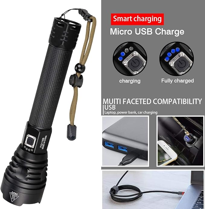 LED Tactical Laser Flashlight (Rechargeable)