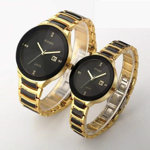 Round Rado couple watch